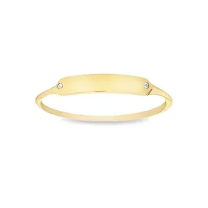 0.10TDW & 10K Yellow Gold Diamond Ring with Two Stone Accents