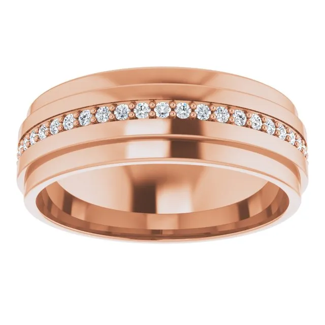 0.40 ct. Round Diamond Eternity Band Wide Solid Gold Ring