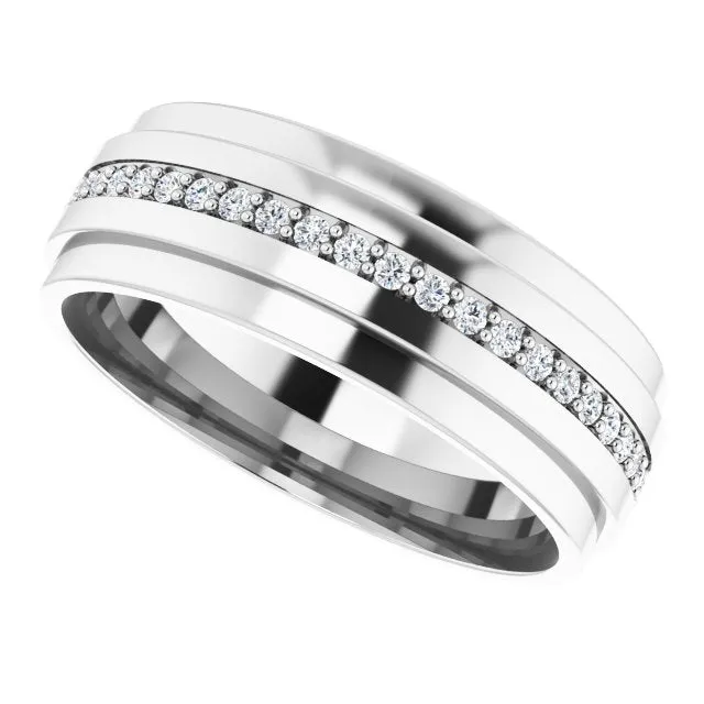 0.40 ct. Round Diamond Eternity Band Wide Solid Gold Ring