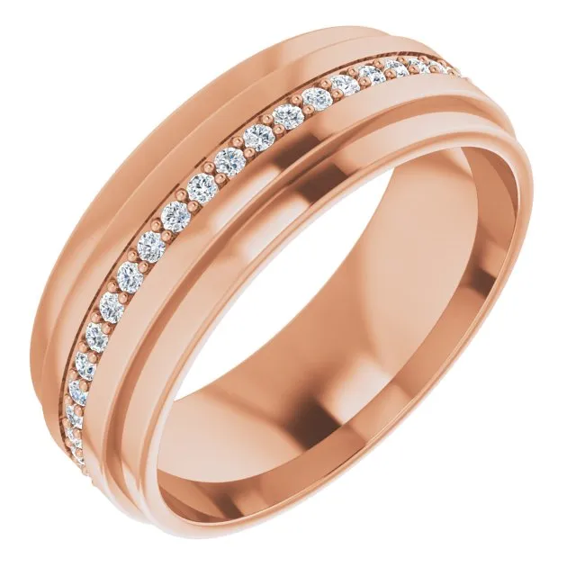 0.40 ct. Round Diamond Eternity Band Wide Solid Gold Ring