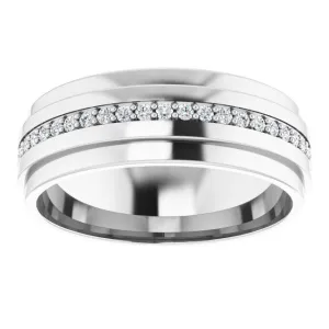 0.40 ct. Round Diamond Eternity Band Wide Solid Gold Ring