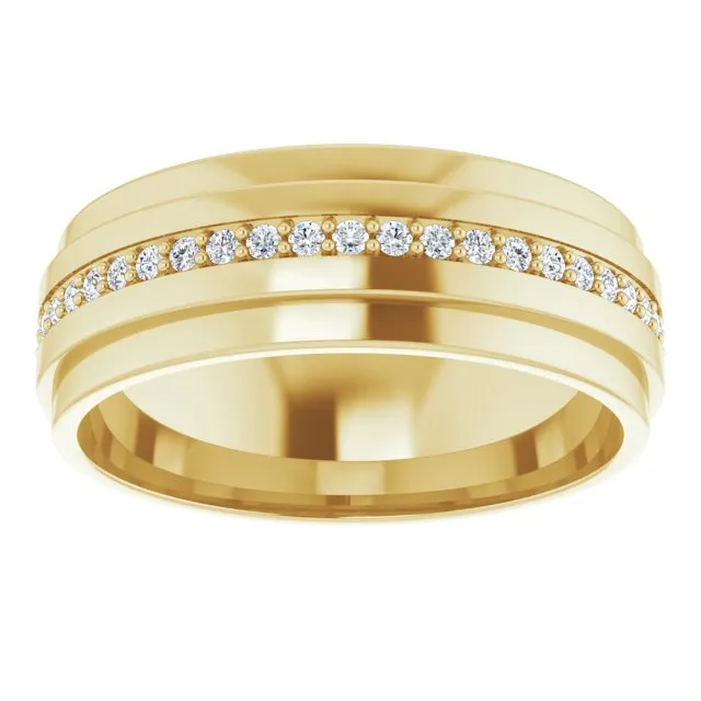 0.40 ct. Round Diamond Eternity Band Wide Solid Gold Ring
