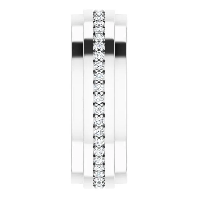 0.40 ct. Round Diamond Eternity Band Wide Solid Gold Ring