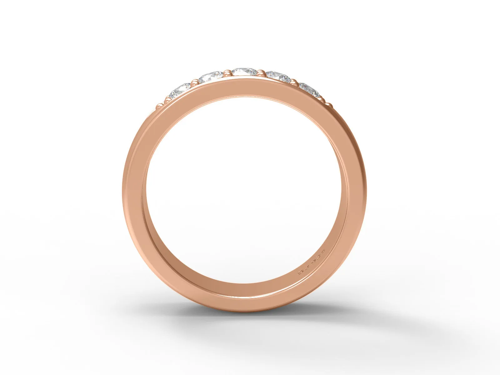 0.40 Ctw Round Moissanite 925 Sterling Silver Five Stone Women's Stackable Ring