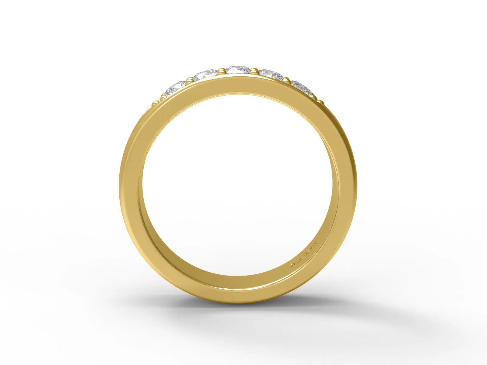 0.40 Ctw Round Moissanite 925 Sterling Silver Five Stone Women's Stackable Ring