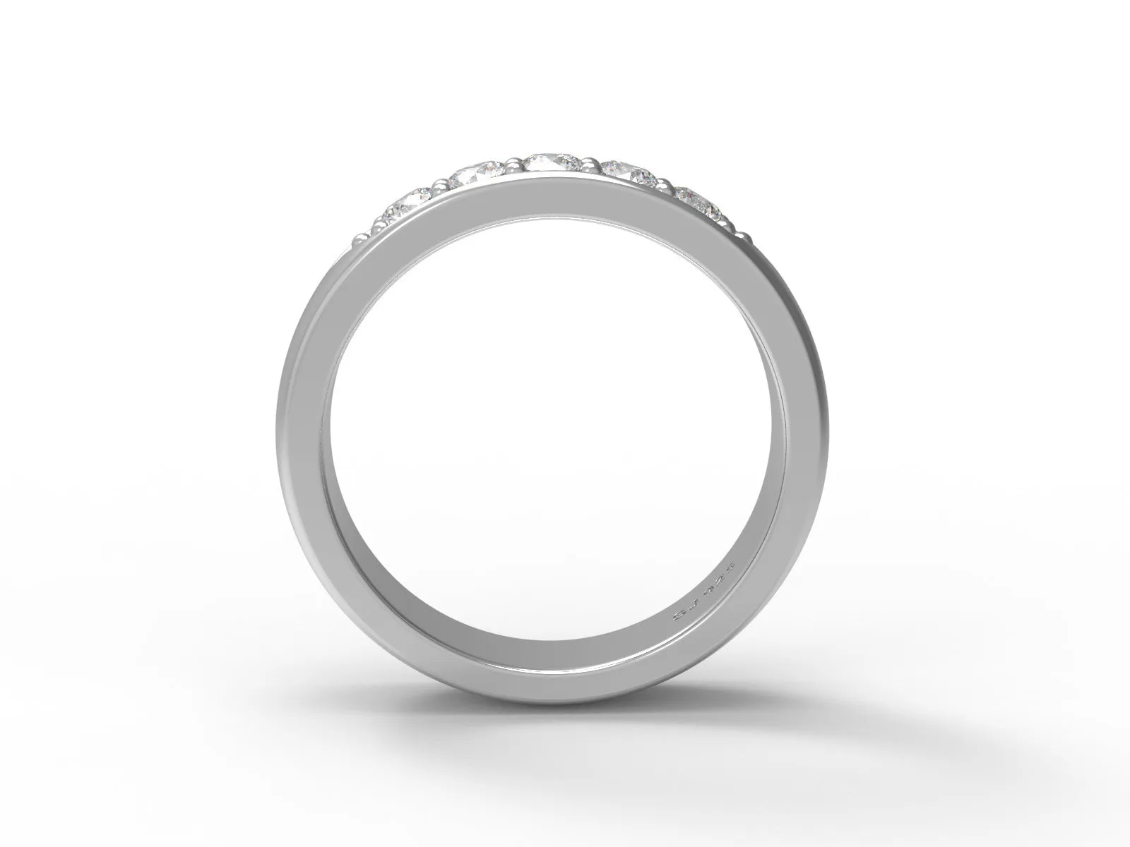 0.40 Ctw Round Moissanite 925 Sterling Silver Five Stone Women's Stackable Ring