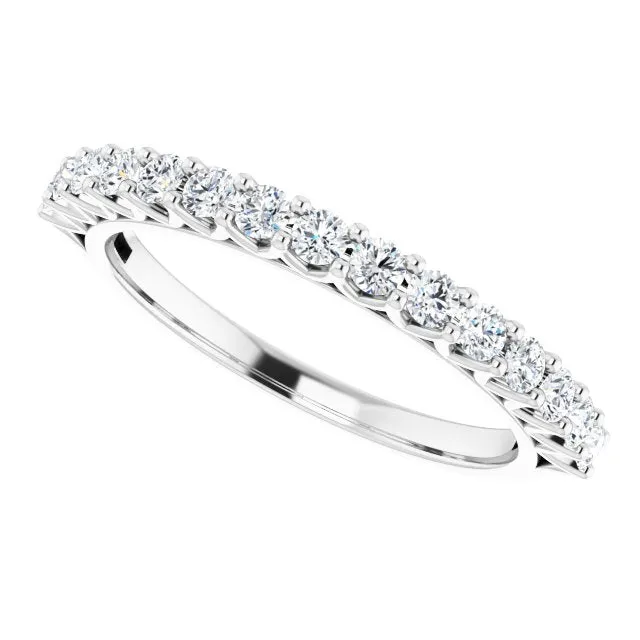 0.45 ct. Round Cut Diamond Wedding Band V Shape Setting Ring