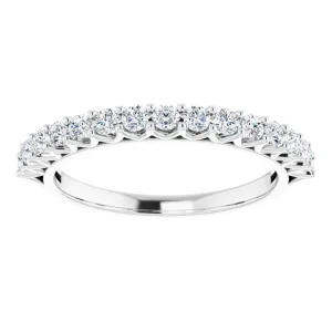 0.45 ct. Round Cut Diamond Wedding Band V Shape Setting Ring