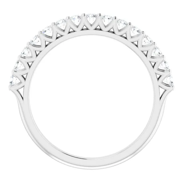 0.45 ct. Round Cut Diamond Wedding Band V Shape Setting Ring