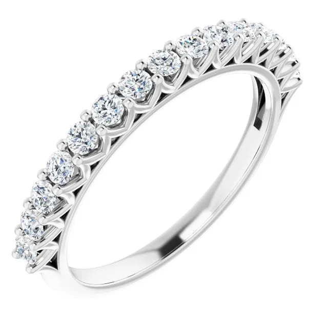 0.45 ct. Round Cut Diamond Wedding Band V Shape Setting Ring