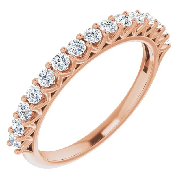 0.45 ct. Round Cut Diamond Wedding Band V Shape Setting Ring