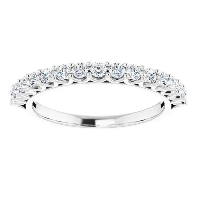 0.45 ct. Round Cut Diamond Wedding Band V Shape Setting Ring