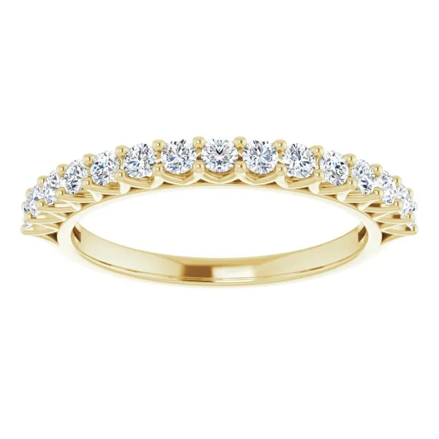 0.45 ct. Round Cut Diamond Wedding Band V Shape Setting Ring
