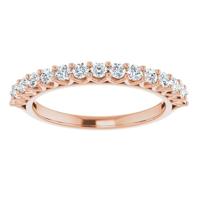 0.45 ct. Round Cut Diamond Wedding Band V Shape Setting Ring