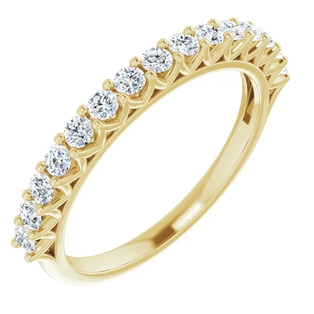 0.45 ct. Round Cut Diamond Wedding Band V Shape Setting Ring