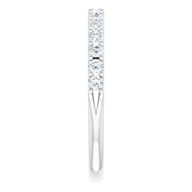0.45 ct. Round Cut Diamond Wedding Band V Shape Setting Ring