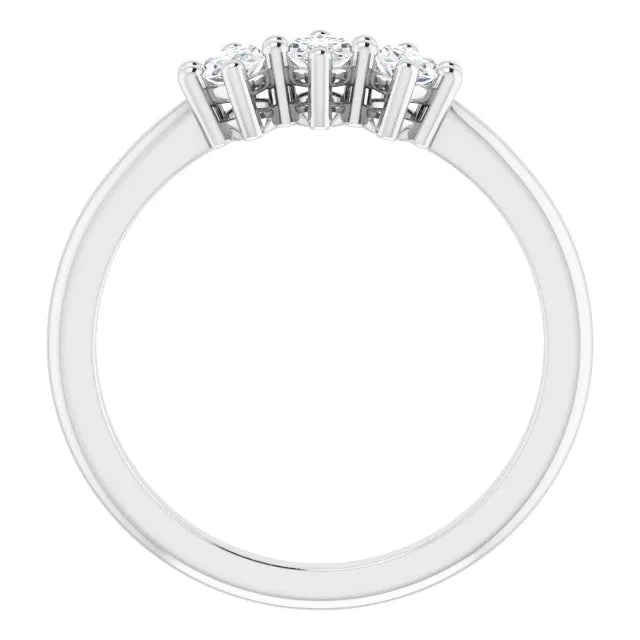 0.60 ct. Marquise Diamond Wedding Band 3 Stone Anniversary Ring
