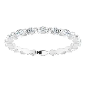 0.90 ct. Shared Prong Marquise & Round Diamond Eternity Band