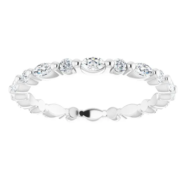 0.90 ct. Shared Prong Marquise & Round Diamond Eternity Band
