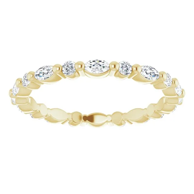 0.90 ct. Shared Prong Marquise & Round Diamond Eternity Band