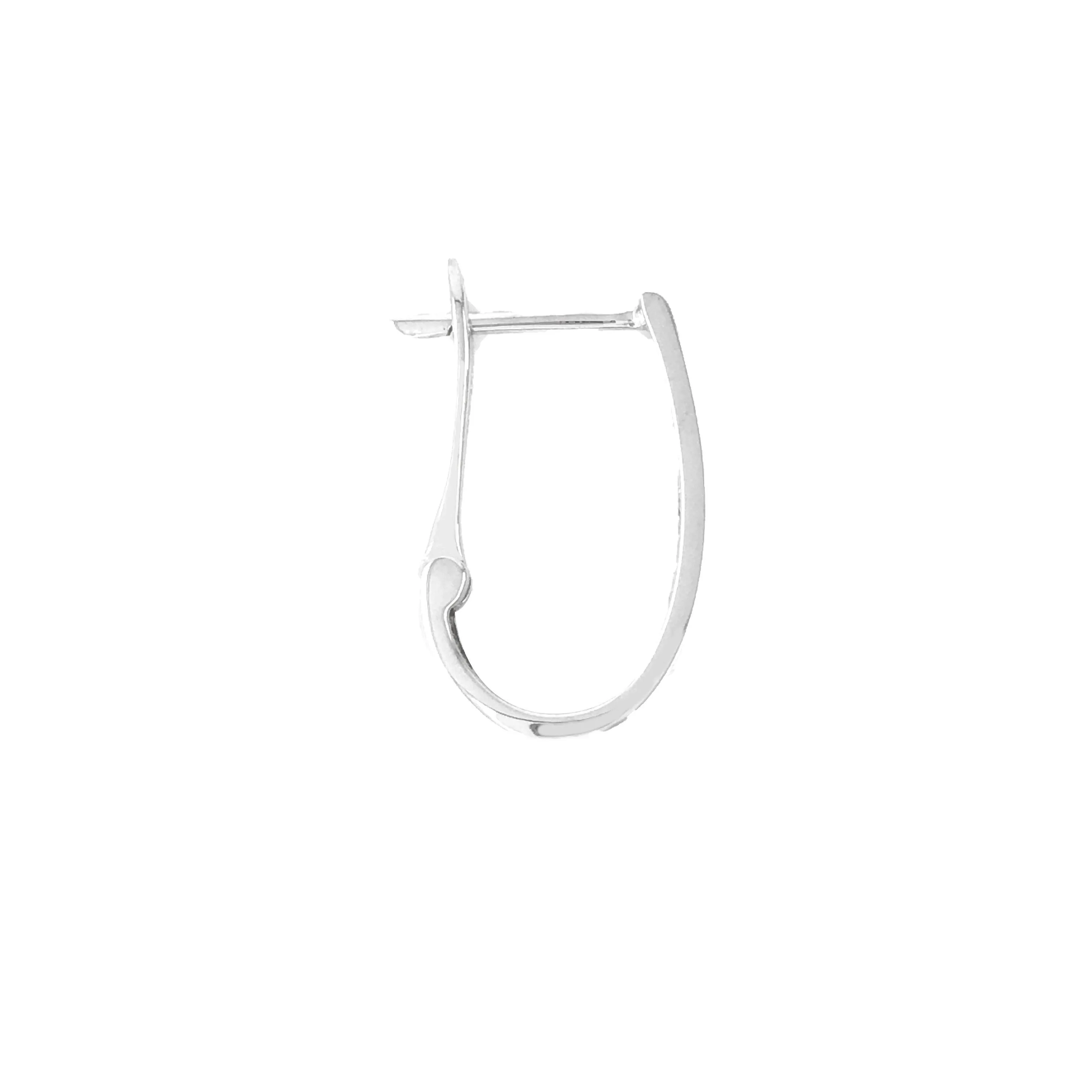 10K White Gold 1.00CT Channel Set Diamond Hoop Earrings
