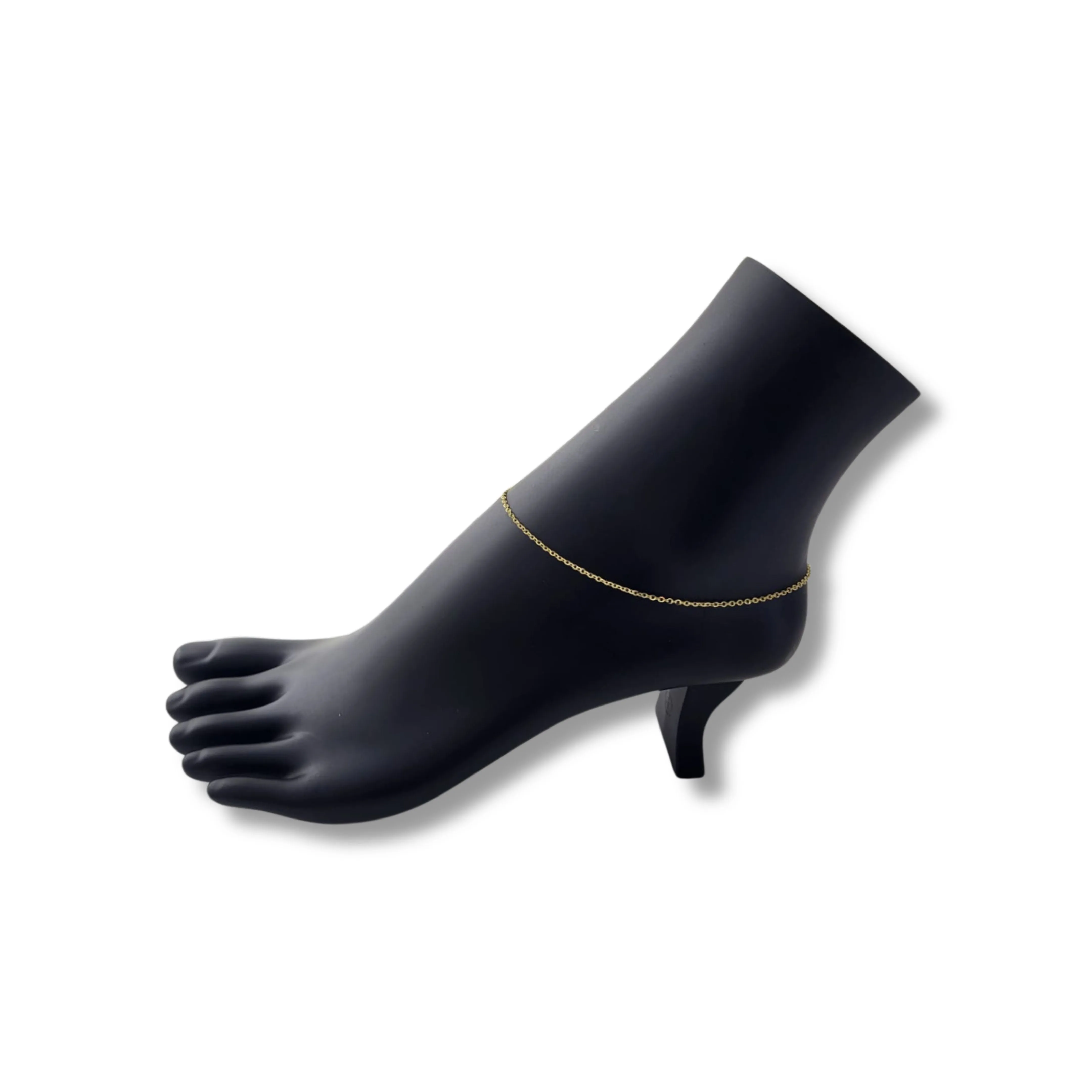 10K Yellow Gold Rolo Anklet