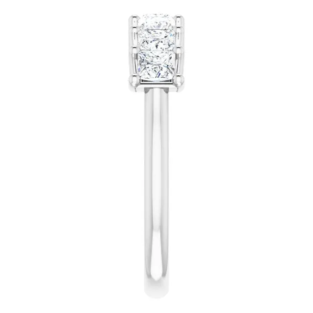 1.26 ct. Princess Cut Diamond Wedding Band 7 Stone Trellis Style Ring