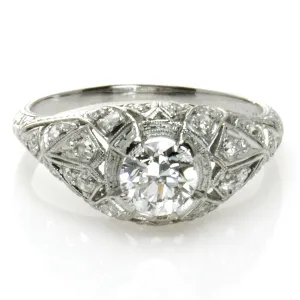 1.29ct Edwardian Platinum & Diamond Engagement Ring