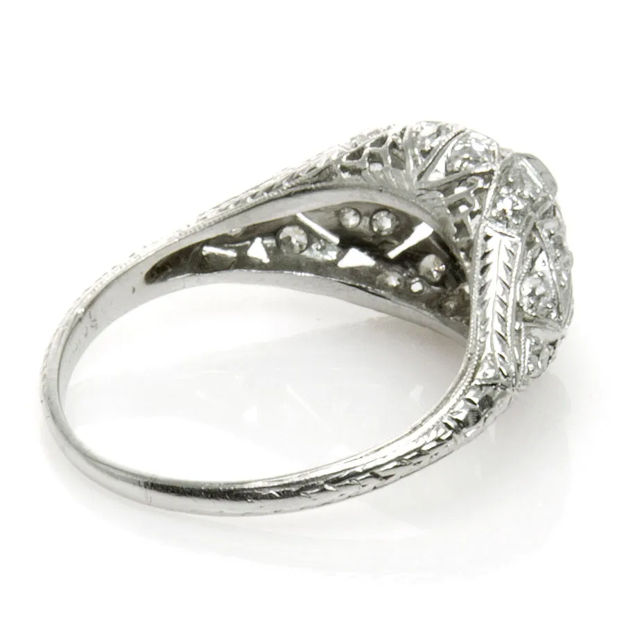 1.29ct Edwardian Platinum & Diamond Engagement Ring