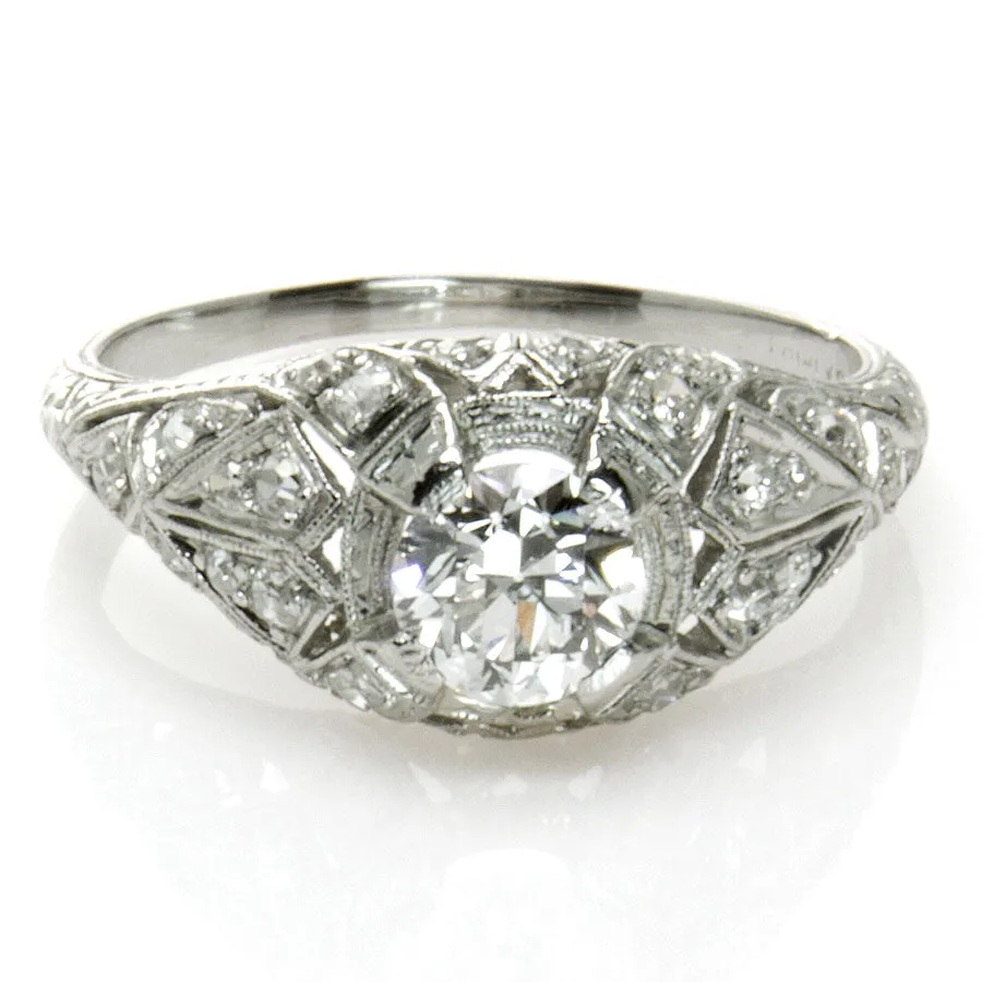 1.29ct Edwardian Platinum & Diamond Engagement Ring