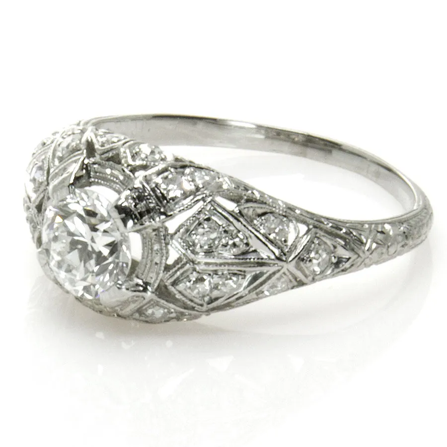 1.29ct Edwardian Platinum & Diamond Engagement Ring