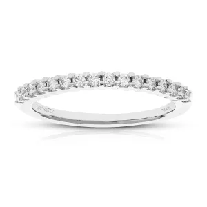 1/4 cttw Lab Grown Diamond Petite Halo Wedding Band in Silver