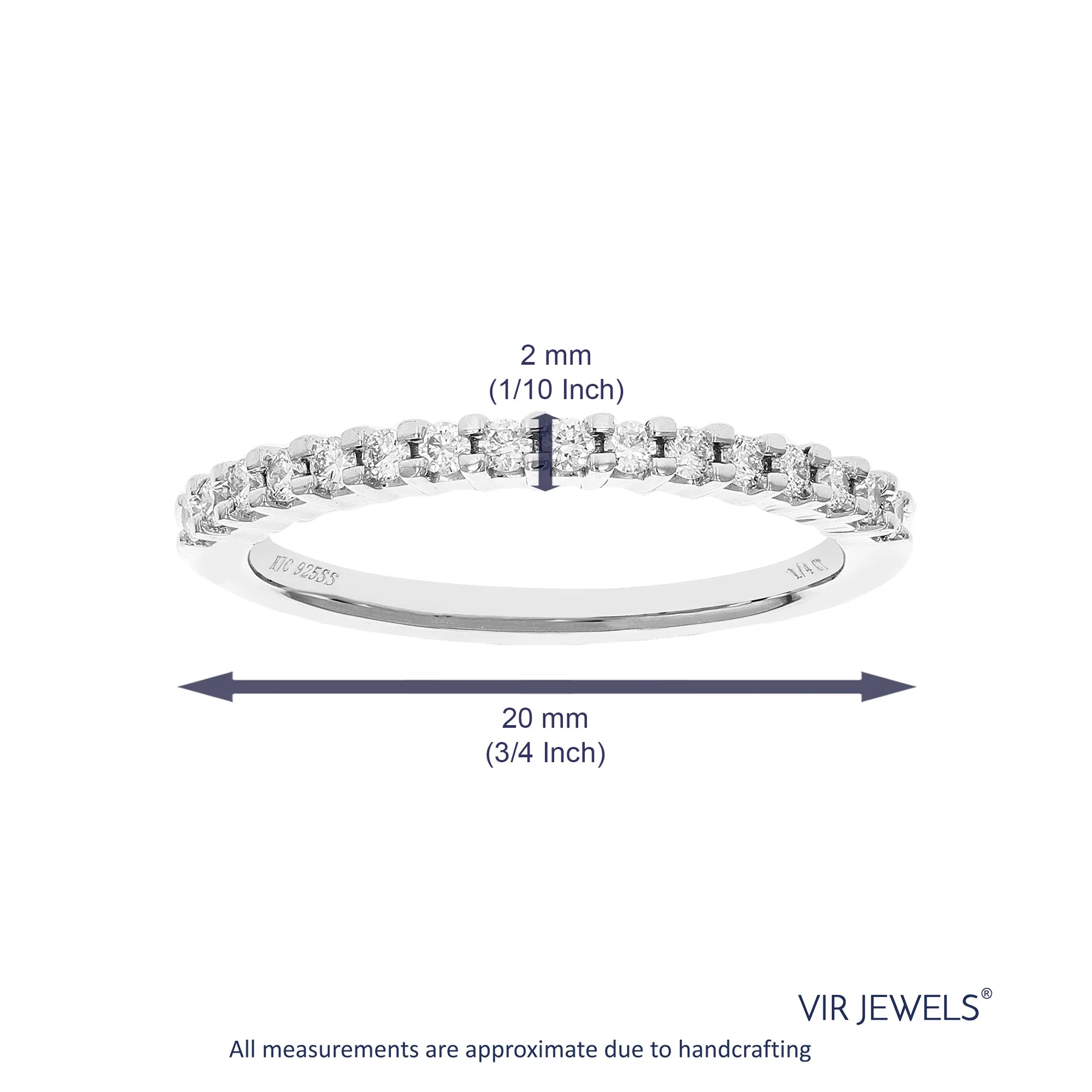 1/4 cttw Lab Grown Diamond Petite Halo Wedding Band in Silver