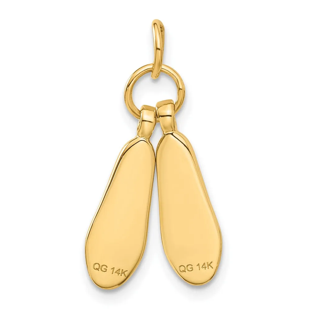 14K 3D Ballet Slippers Charm