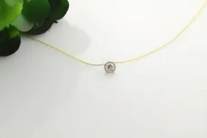 14K Gold 25pt Diamond Bezel Necklace