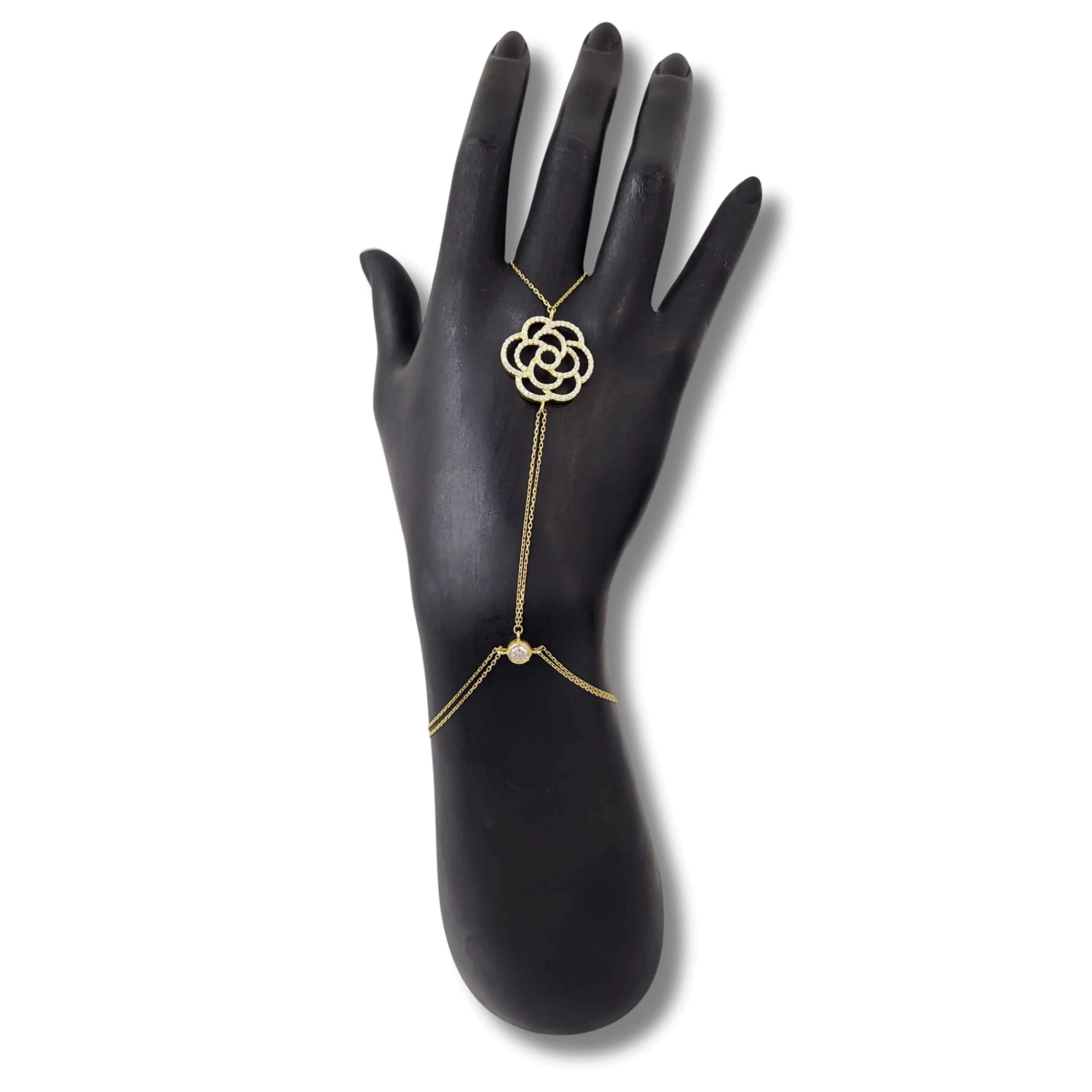 14K Yellow Gold Clon Flower Bracelet