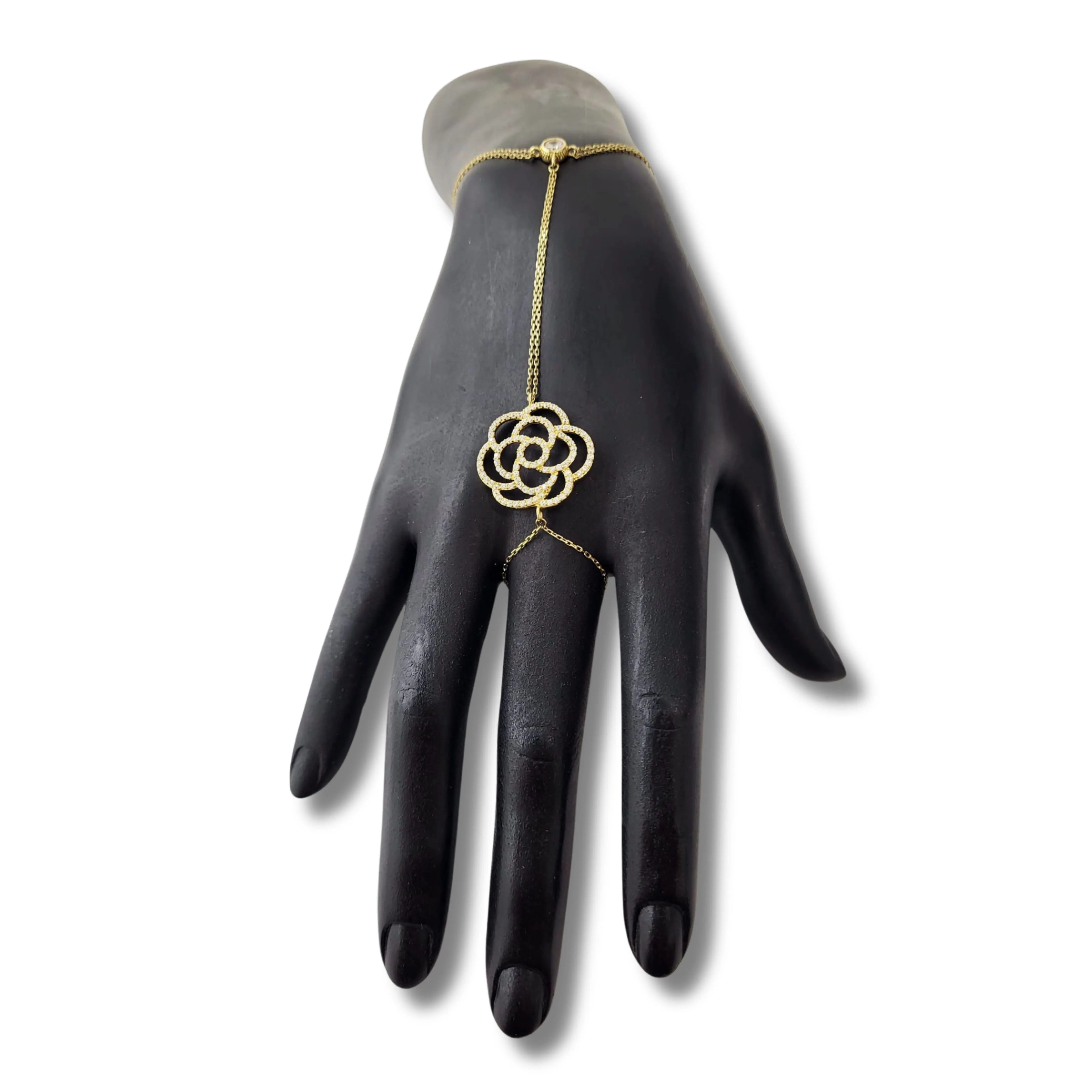 14K Yellow Gold Clon Flower Bracelet
