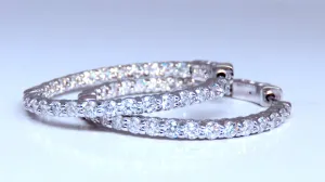 1.52ct Modern Natural Diamond Hoop Earrings 14kt 12500