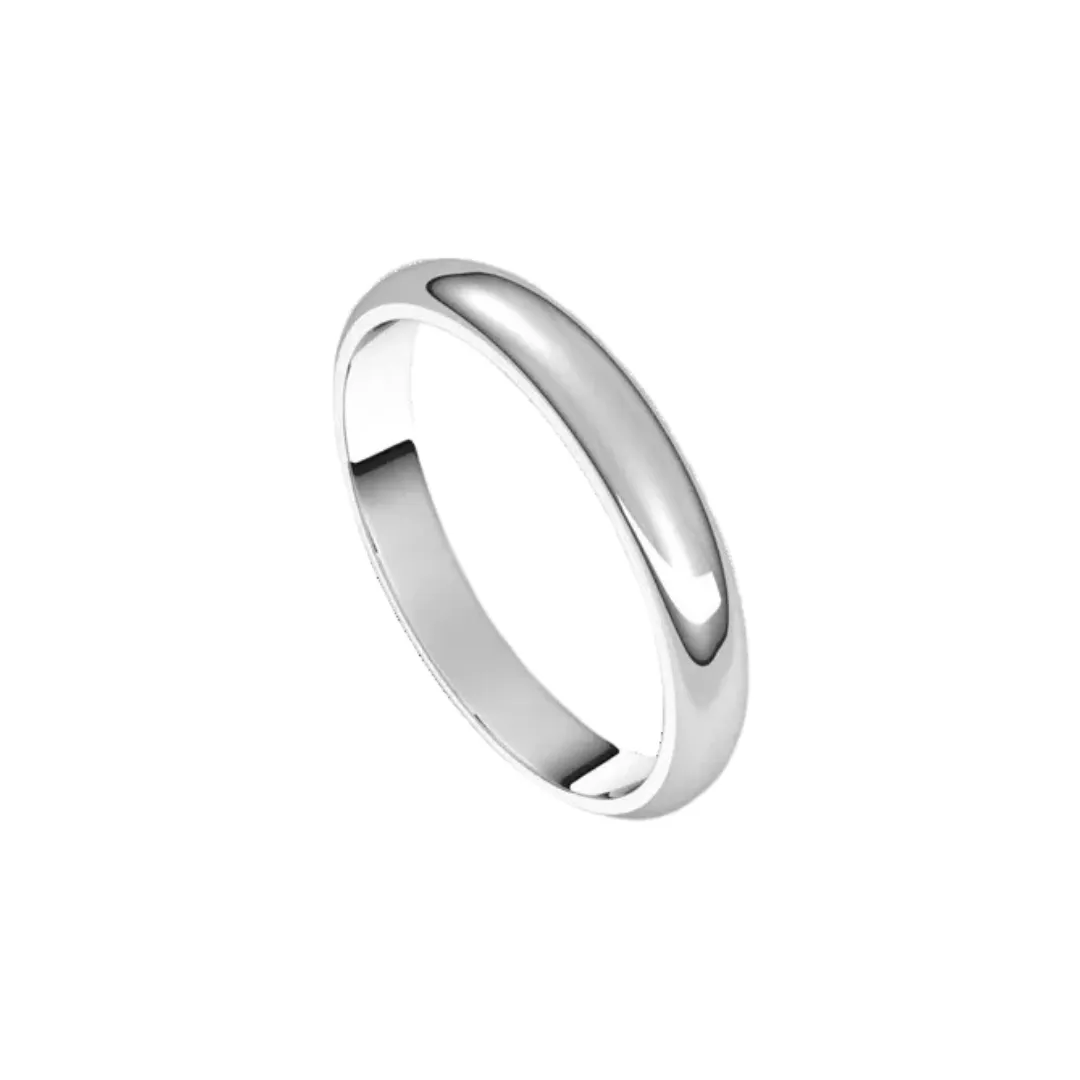 18K Classic White Gold Band