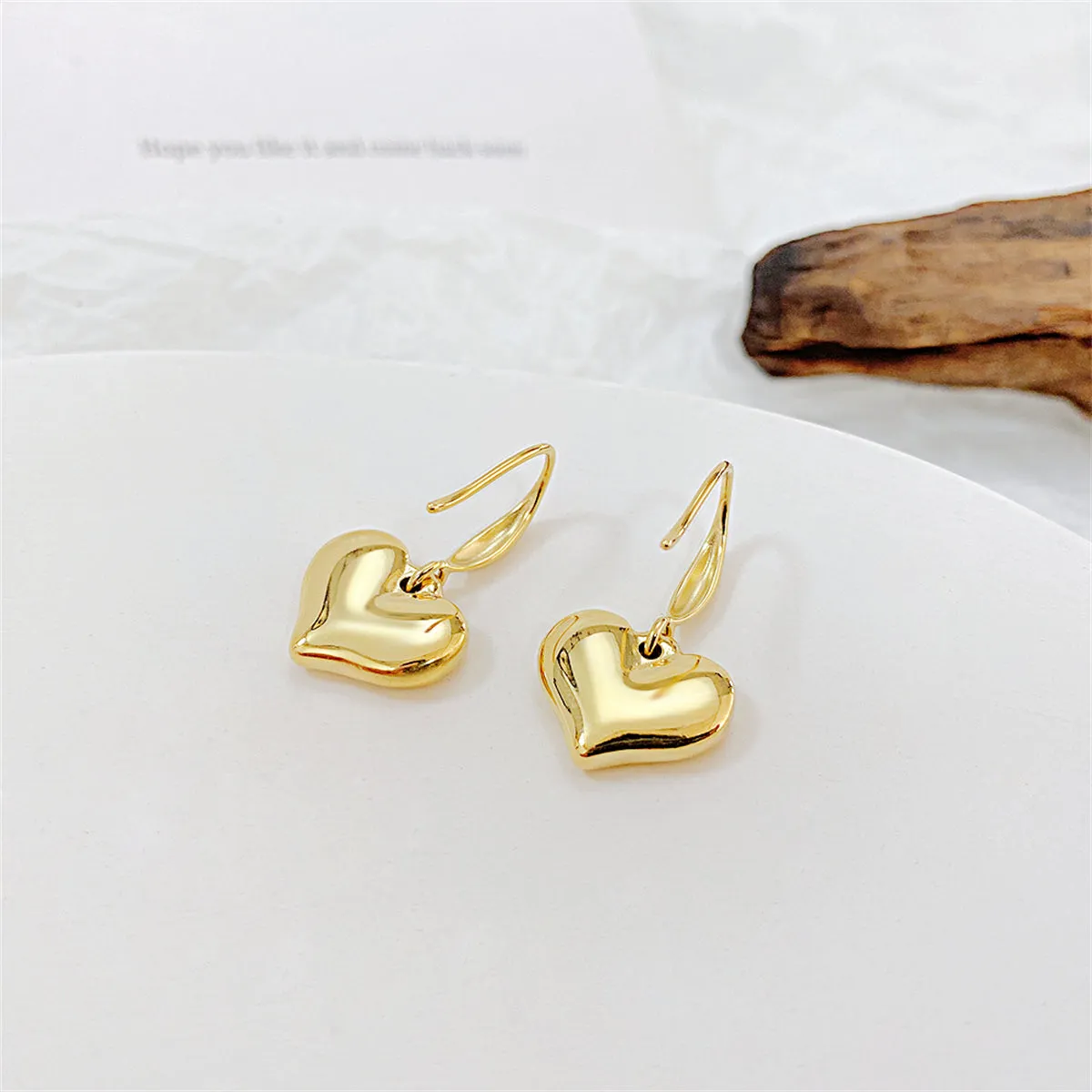 18K Gold-Plated Heart Drop Earrings