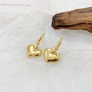 18K Gold-Plated Heart Drop Earrings