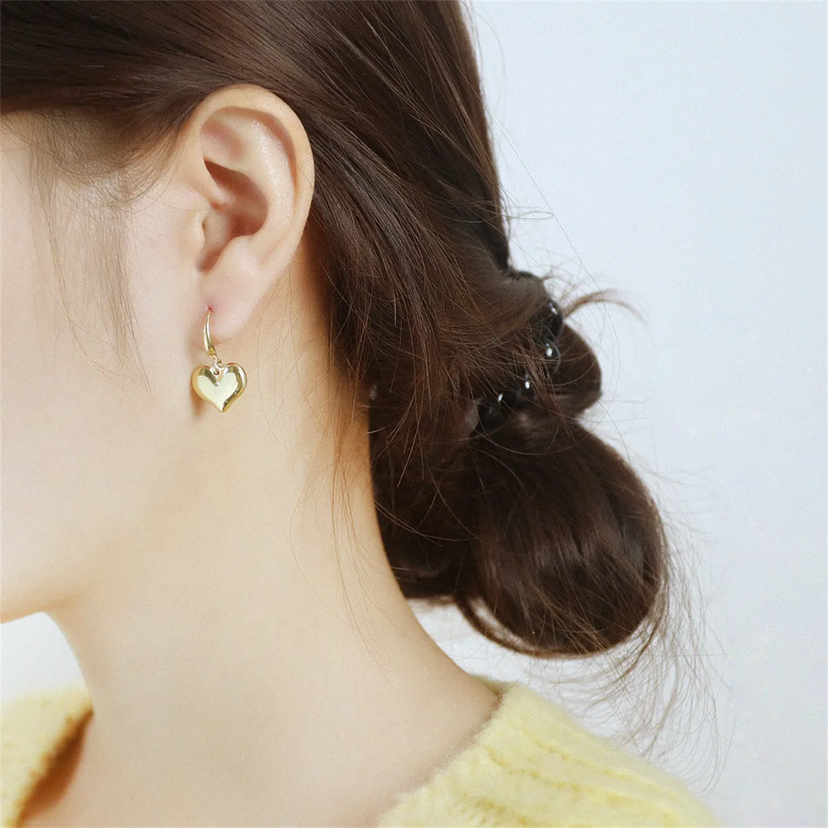 18K Gold-Plated Heart Drop Earrings