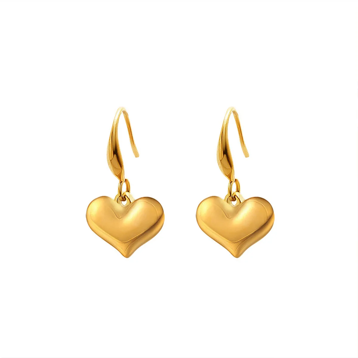 18K Gold-Plated Heart Drop Earrings