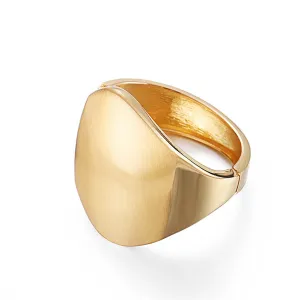 18K Gold-Plated Oval Face Hinge Bangle