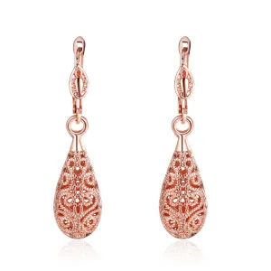 18K Rose Gold-Plated Openwork Teardrop Earrings