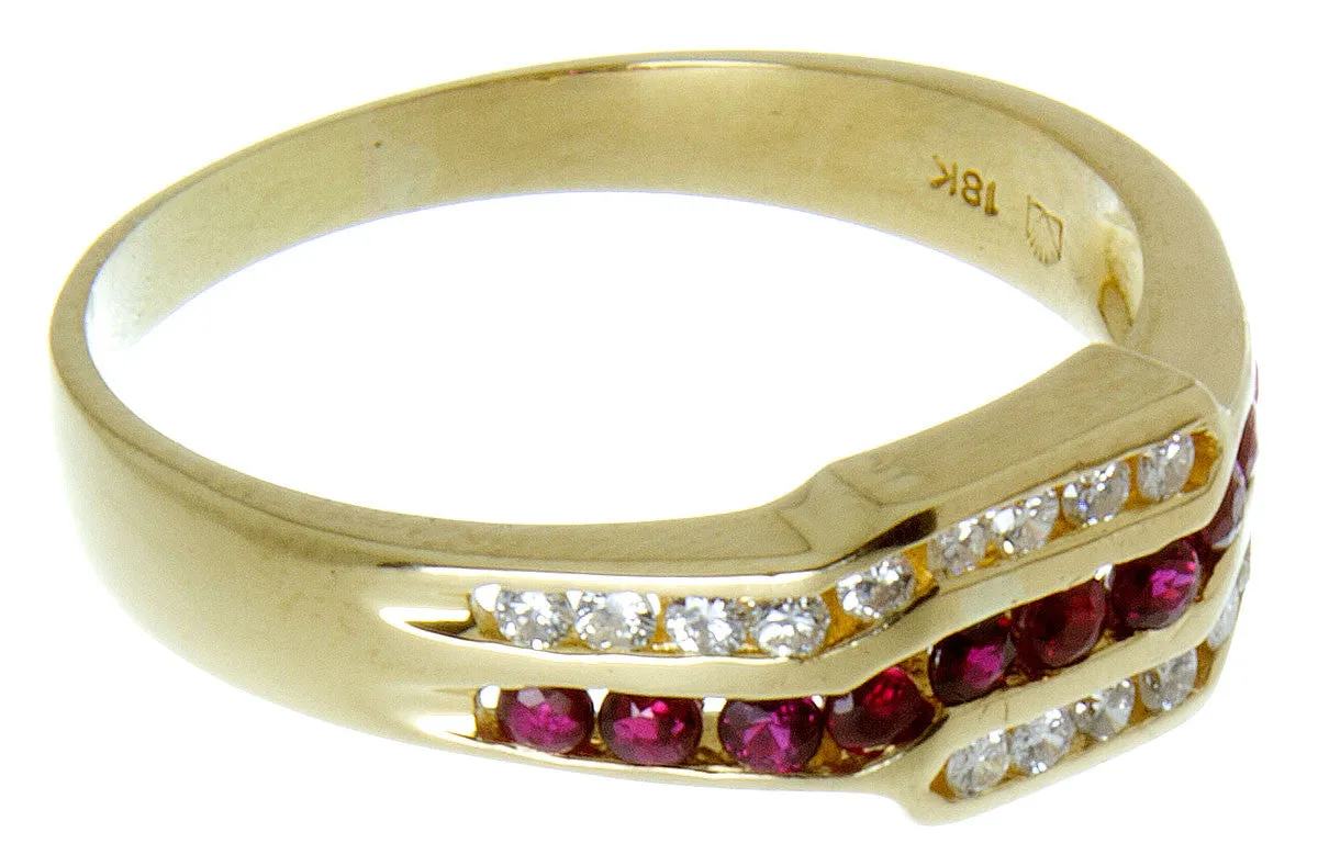 18k Ruby & Diamond Band Ring