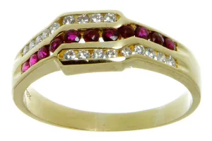 18k Ruby & Diamond Band Ring