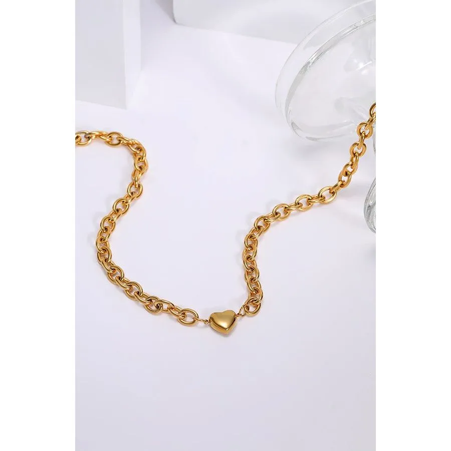 18k Stainless Steel Tarnish Free Heart Necklace
