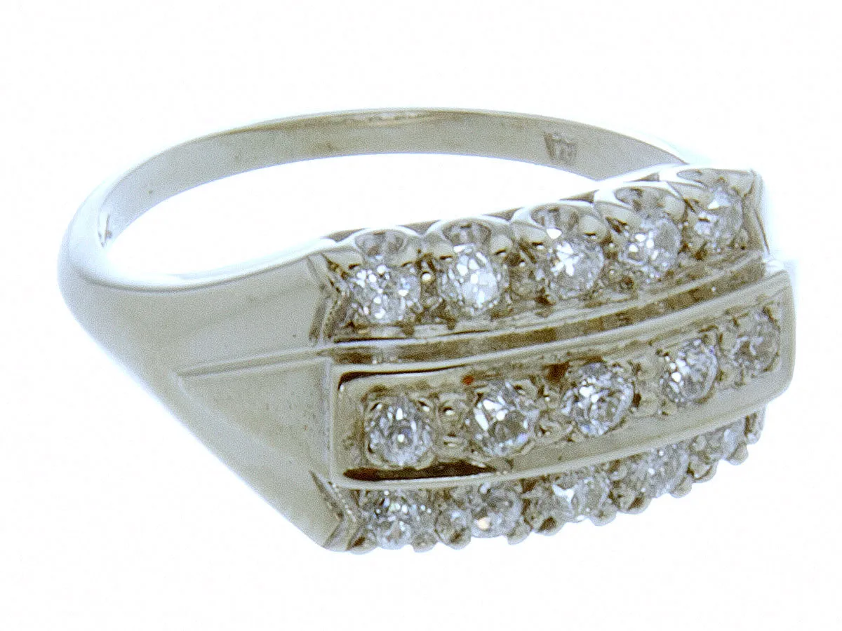 1950s 3 Row Diamond Anniversary Band