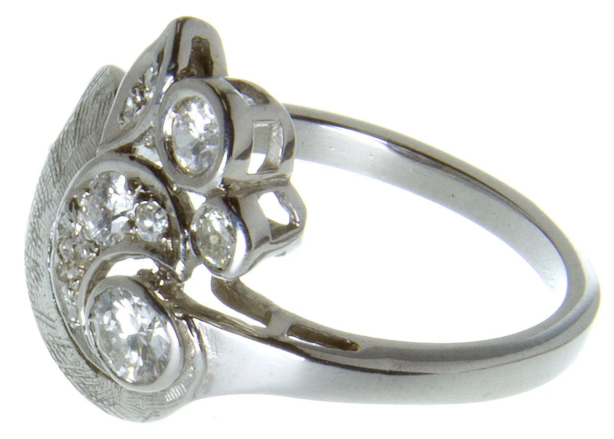 1950s Diamond Floral Cocktail Ring